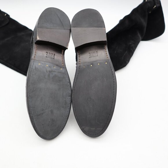 FRYE Shirley Over the Knee Fold Over Women's Size 6 B Zip Boots Black Suede - Picture 8 of 9